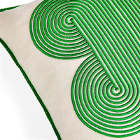 Pompidou Green Quatrefoil Pillow - details view