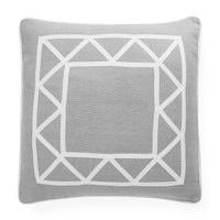 positano border pillow linen grey - front view