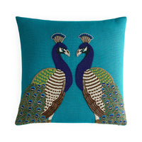 Peacock Beaded Pillow - front view