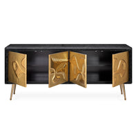 reform credenza brass ebonized cerused oak wood - detail view 5