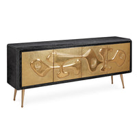 reform credenza brass ebonized cerused oak wood - detail view 4