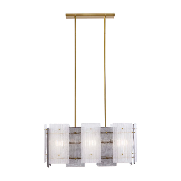 Rialto Chandelier in Glass with Brass Accents | Jonathan Adler