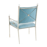 rider arm chair rialto sky velvet black brass frame - back angle view