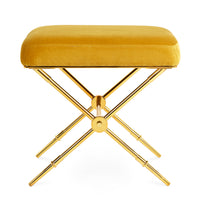 rider x-bench rialto gold velvet brass frame - side view