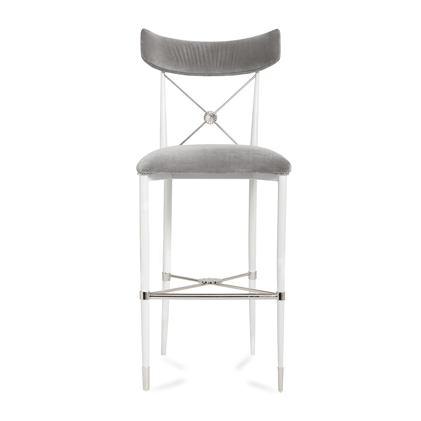 rider counter stool rialto smoke white nickel frame -front view