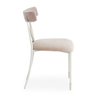 rider dining chair rialto smoke velvet white nickel frame - side view