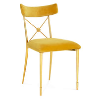 rider dining chair rialto gold velvet brass frame - angle view