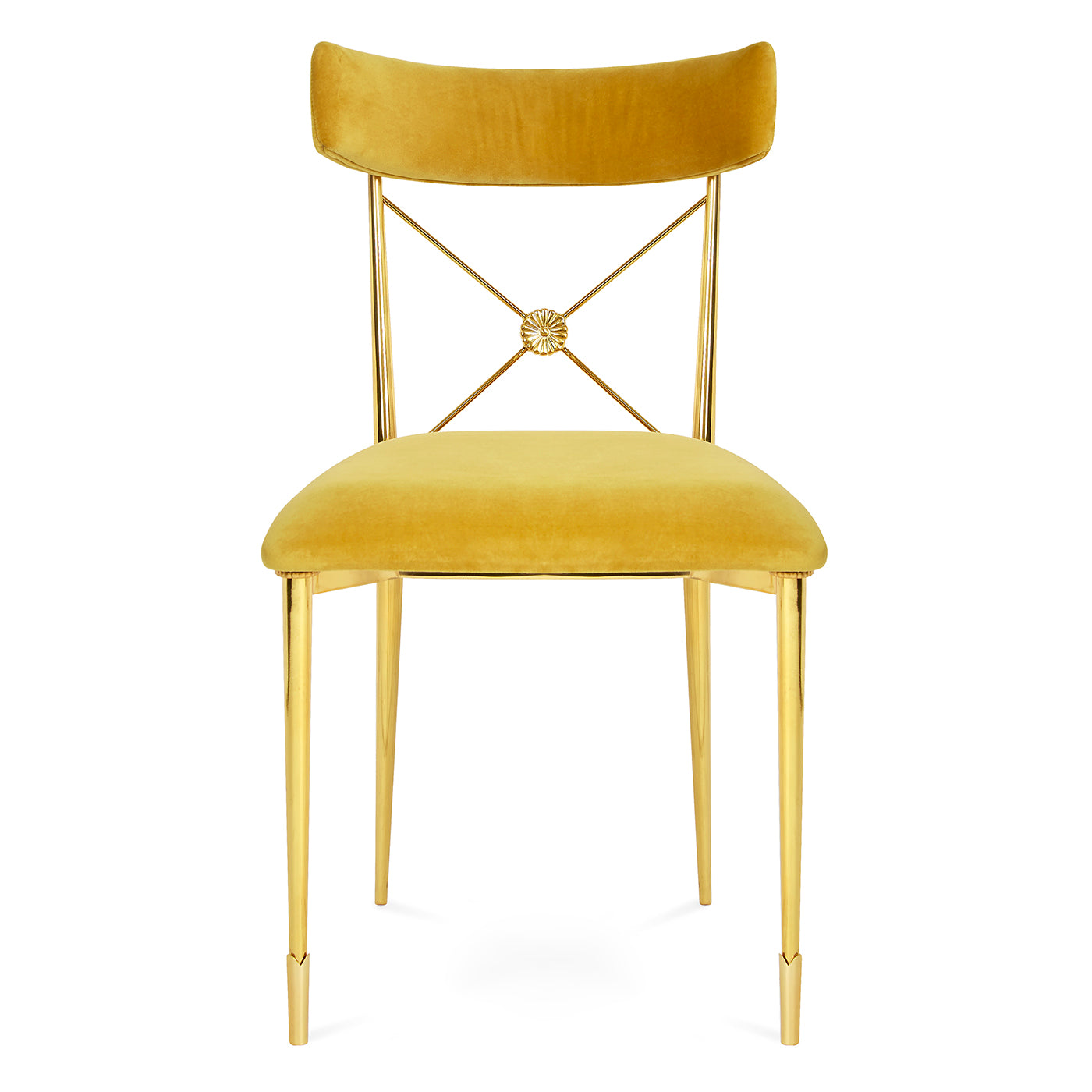 Rider Dining Chair in rialto gold - front view