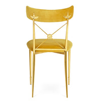 rider dining chair rialto gold velvet brass frame - back view