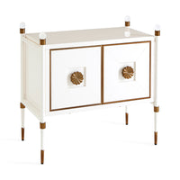 rider small cabinet black lacquer wood antique brass accents