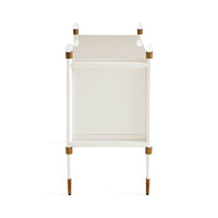 rider small cabinet black lacquer wood antique brass accents - side view