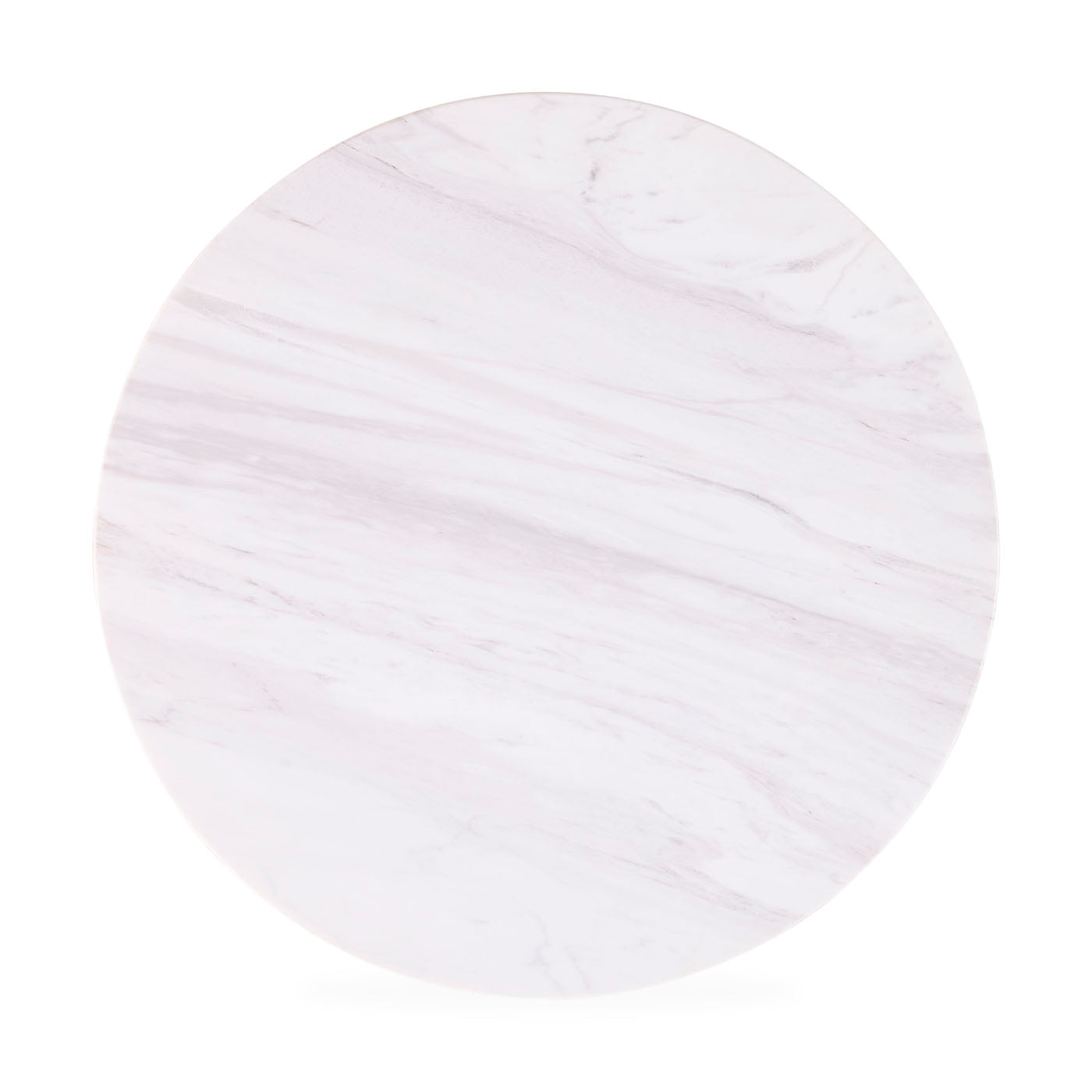 Round marble coaster with subtle veining on a white background