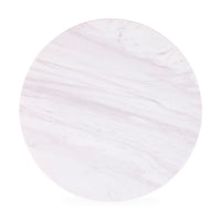 Round marble coaster with subtle veining on a white background