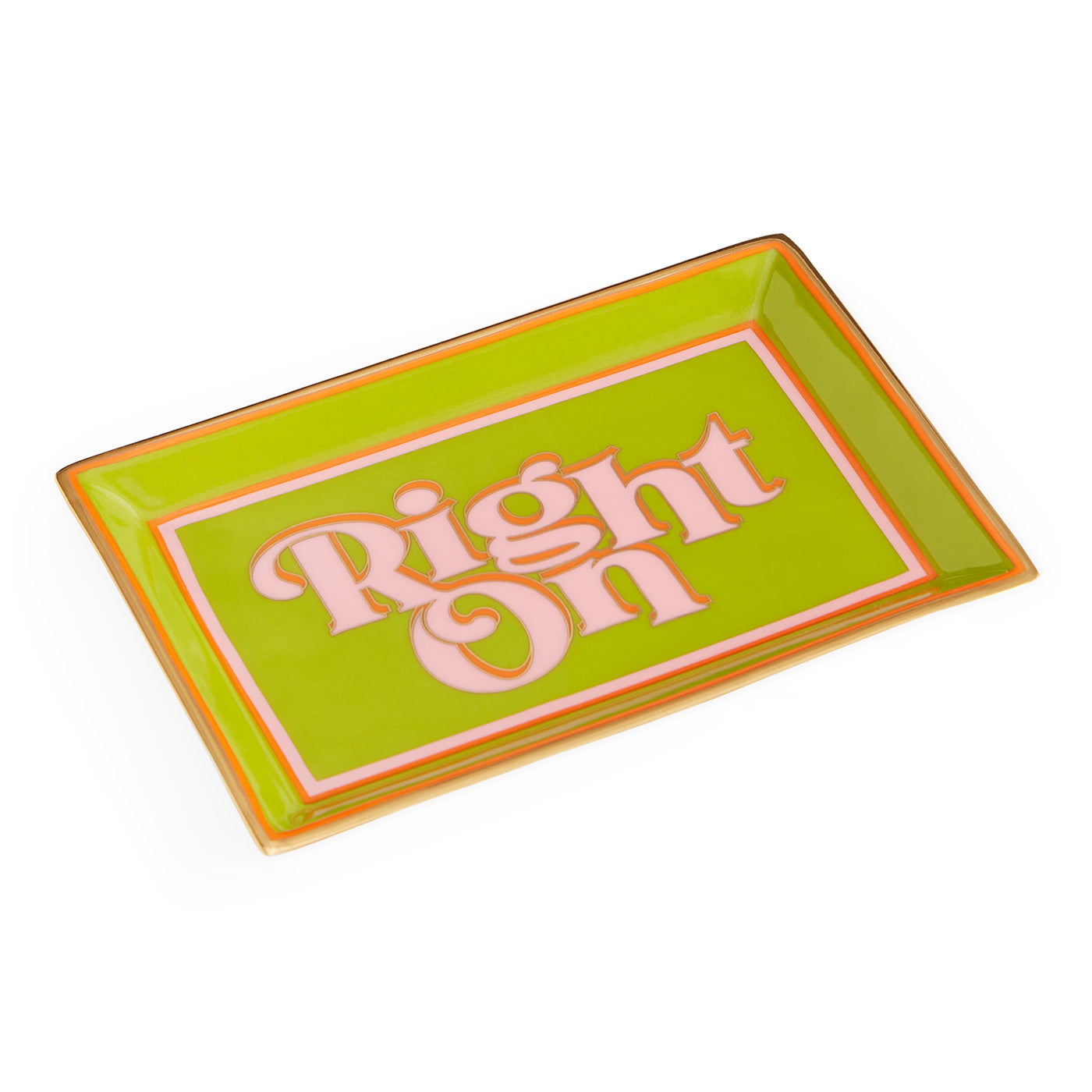 Right on Rectangle Tray - angle view