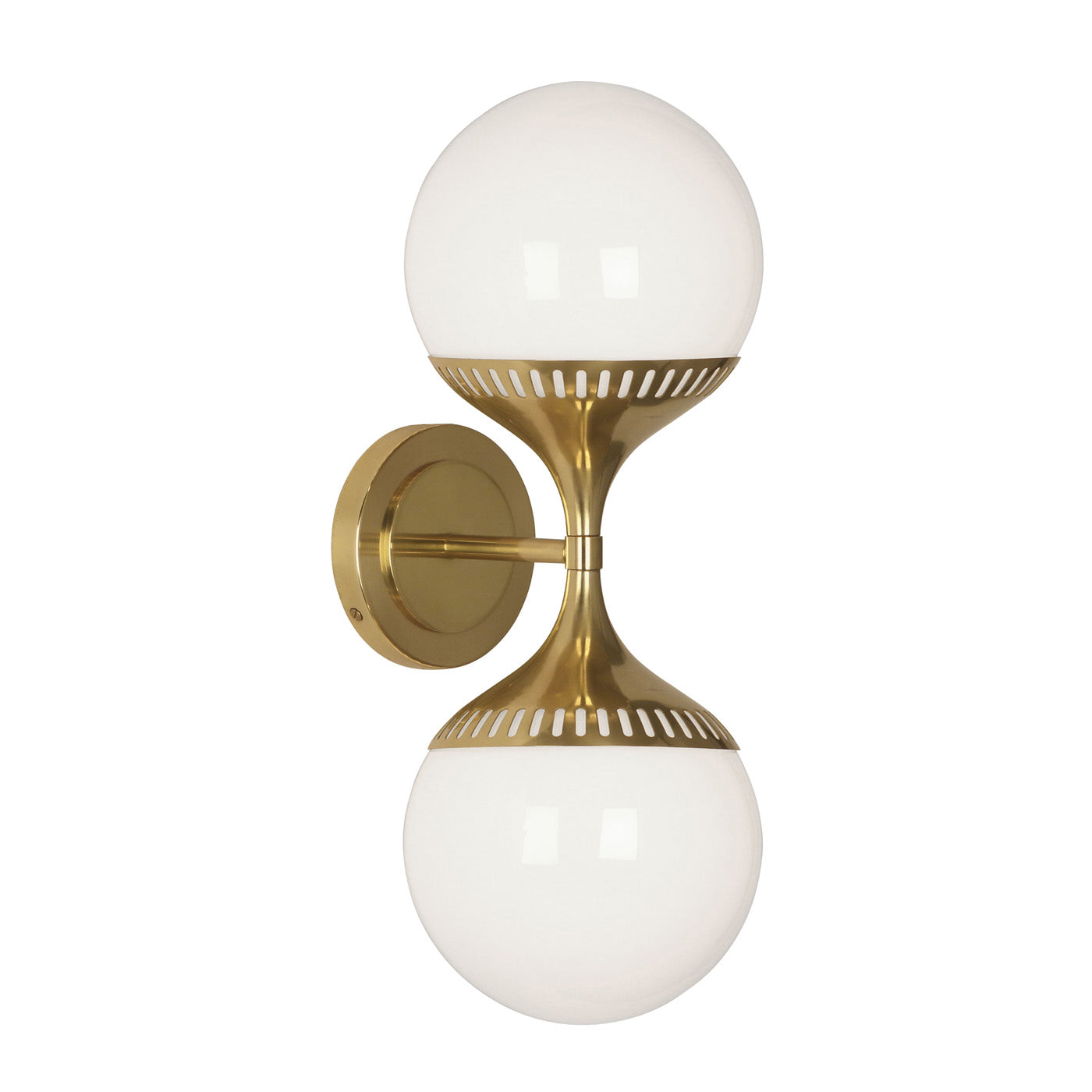 rio end on end sconce brass vertical - front view