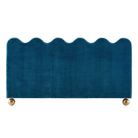 ripple bed king size venice peacock velvet legs brass orbs - back view