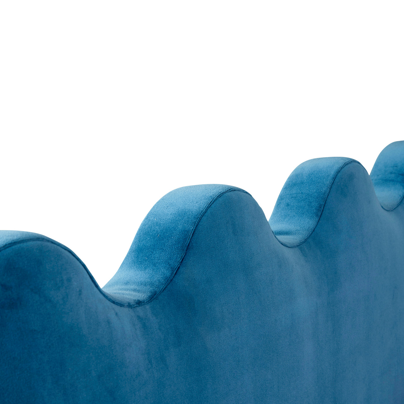 ripple queen bed venice peacock velvet feet brass orb - board detail view