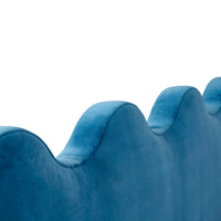ripple queen bed venice peacock velvet feet brass orb - board detail view