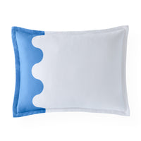 ripple standard size sham supima cotton blue white - front view