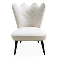 ripple slipper chair devere creme linen black legs - front view