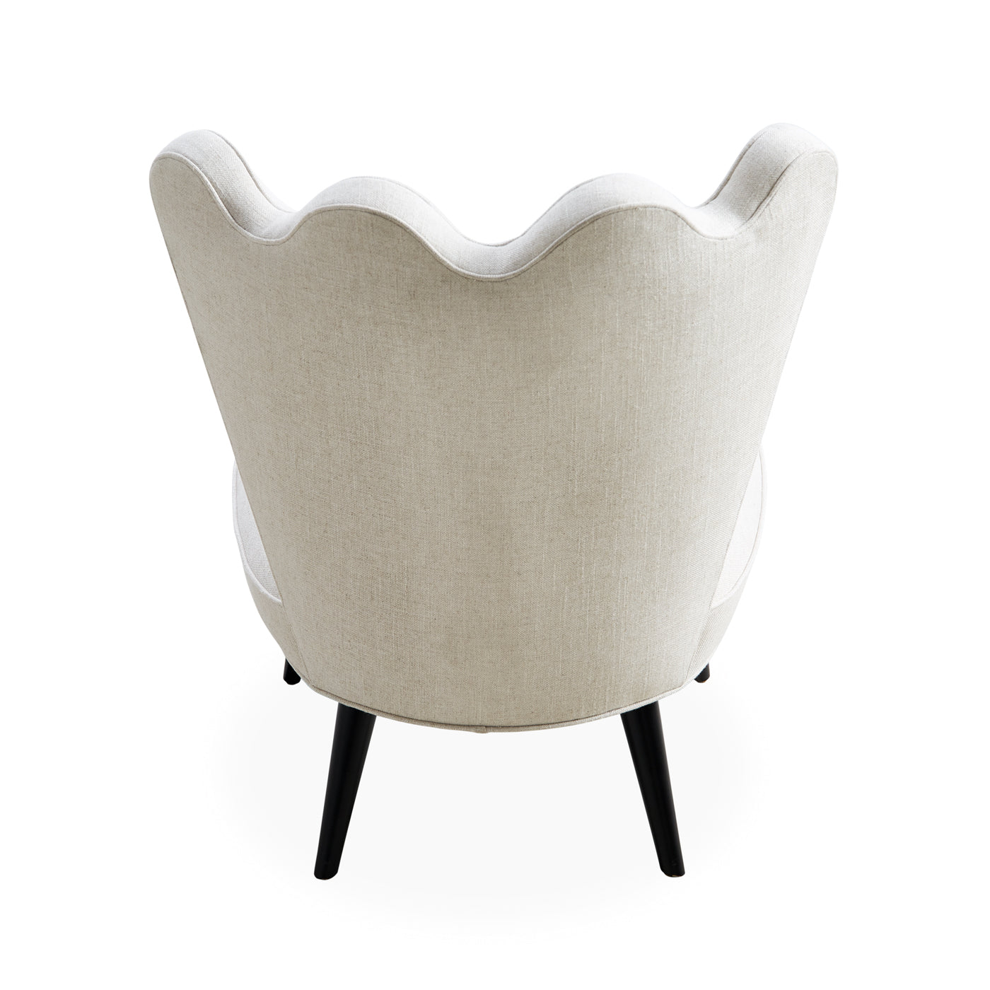 ripple slipper chair devere creme linen black legs - back view