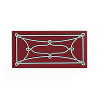 A rectangular decorative wall plaque featuring a white rope or cord wrapped in a geometric knot pattern over a deep burgundy background, shown against a plain white studio backdrop.