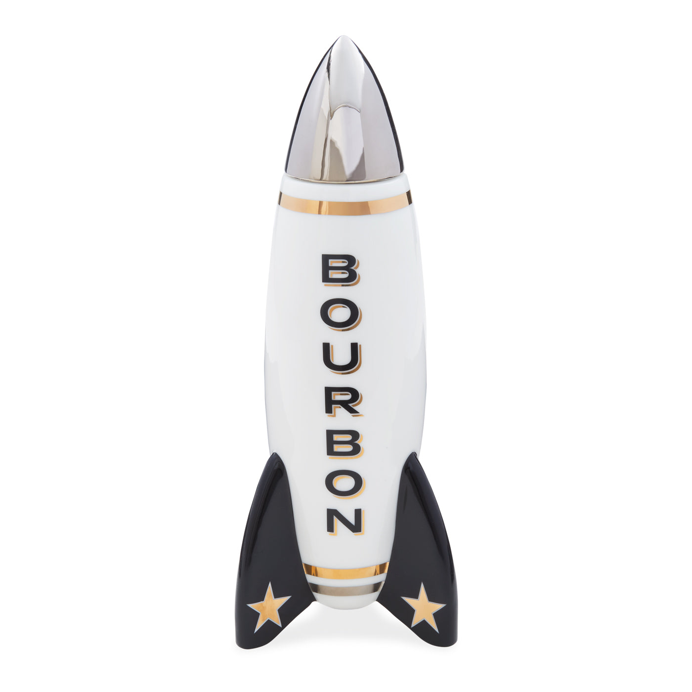 bourbon rocket decanter porcelain - front view