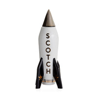 rocket scotch decanter porcelain black and white - front view