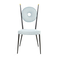 rondo dining chair olympus oatmeal boucle frame black steel - detail view 6