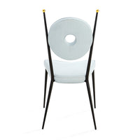 rondo dining chair olympus oatmeal boucle frame black steel - detail view 9