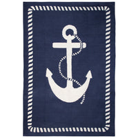 junior anchor reversible peruvian flat weave rug blue 4x6 - front view