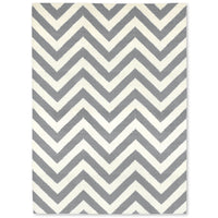 herringbone reversible peruvian flat weave rug grey 4x6 - front view