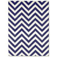herringbone reversible peruvian flat weave rug navy 8x10 - front view