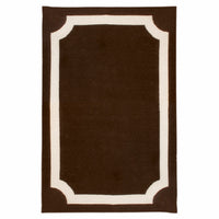 mansard reversible peruvian flat weave rug brown - front view