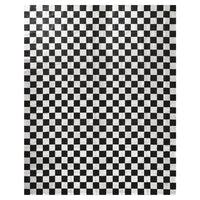 small scale checkerboard flat weave rug blue - front view