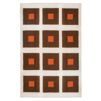 peter reversible peruvian flat weave rug brown orange 4x6 - front view