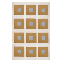 peter reversible peruvian flat weave rug camel grey - front view