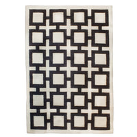 nixon reversible peruvian flat weave rug black natural - front view