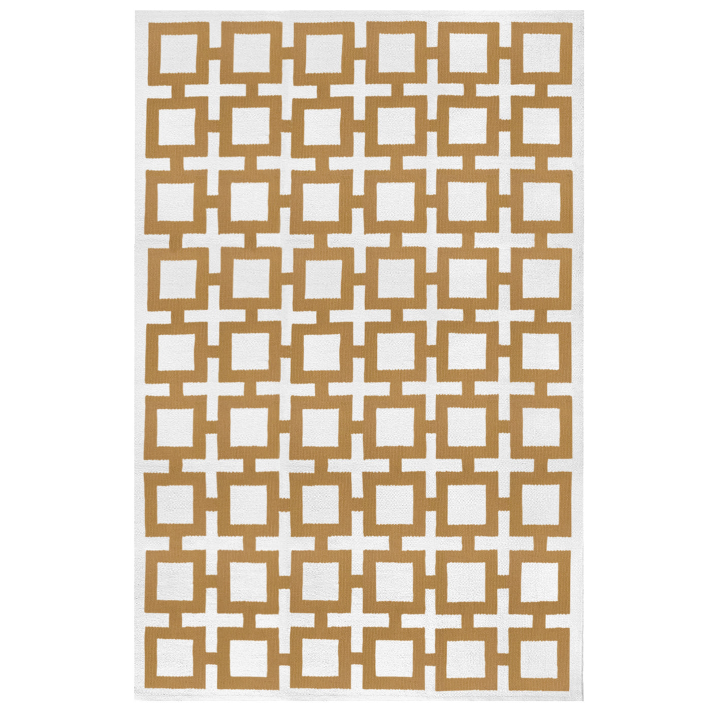 nixon reversible peruvian flat weave rug camel - front view