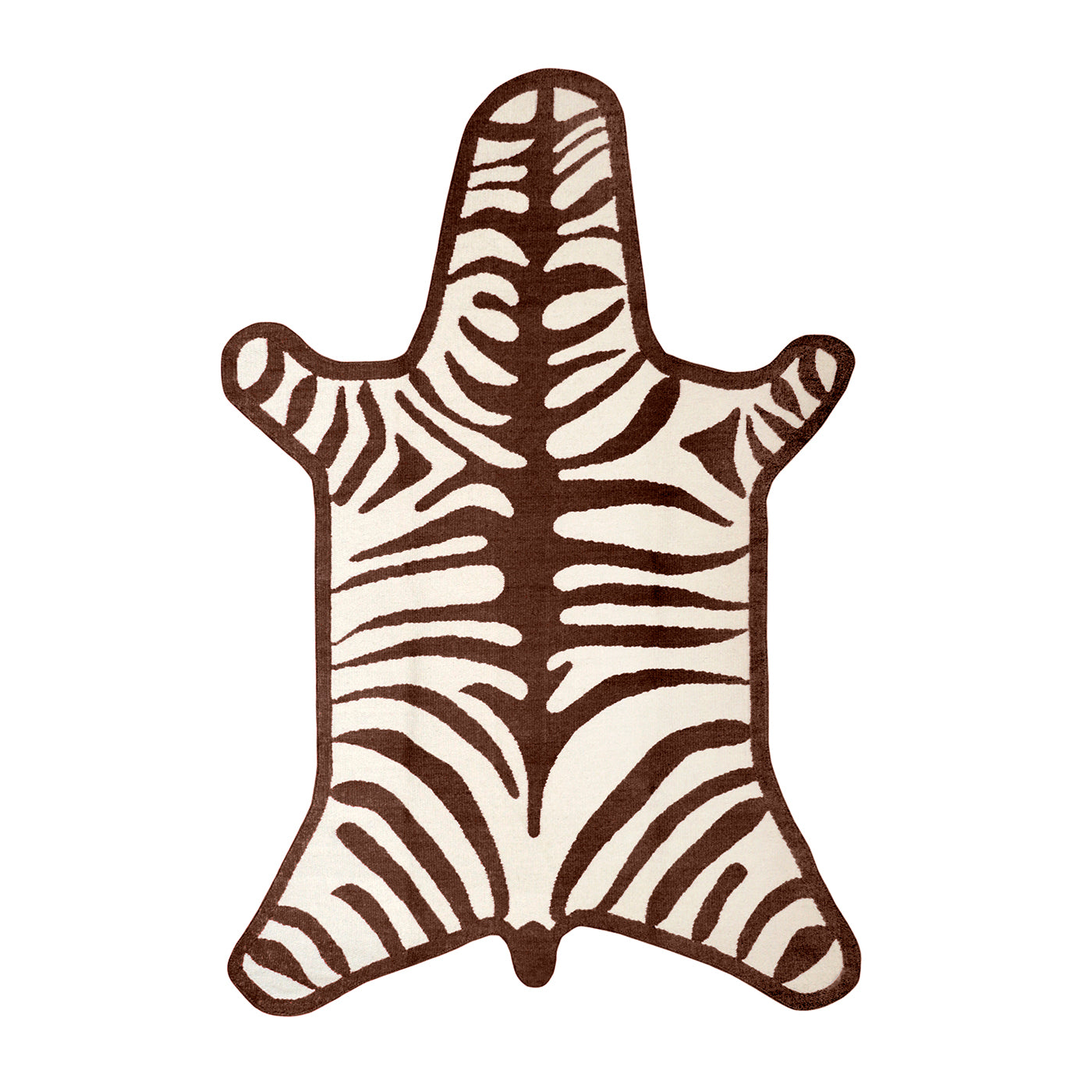 zebra peruvian flat weave rug brown - front view