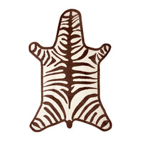 zebra peruvian flat weave rug brown - front view