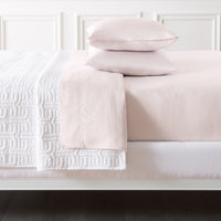 sateen sheet set light pink - folded view
