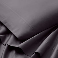 sateen sheet set dark grey - detail view