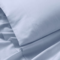 sateen sheet set light blue - detail view