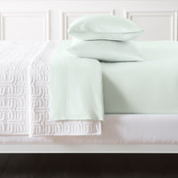 sateen sheet set light green - folded view