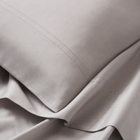 sateen sheet set pale grey - detail view