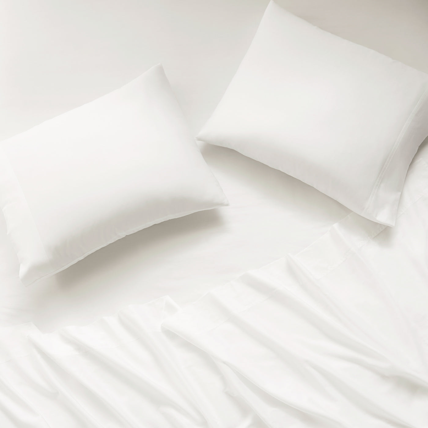 sateen sheet set white - styled view