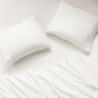 sateen sheet set white - styled view