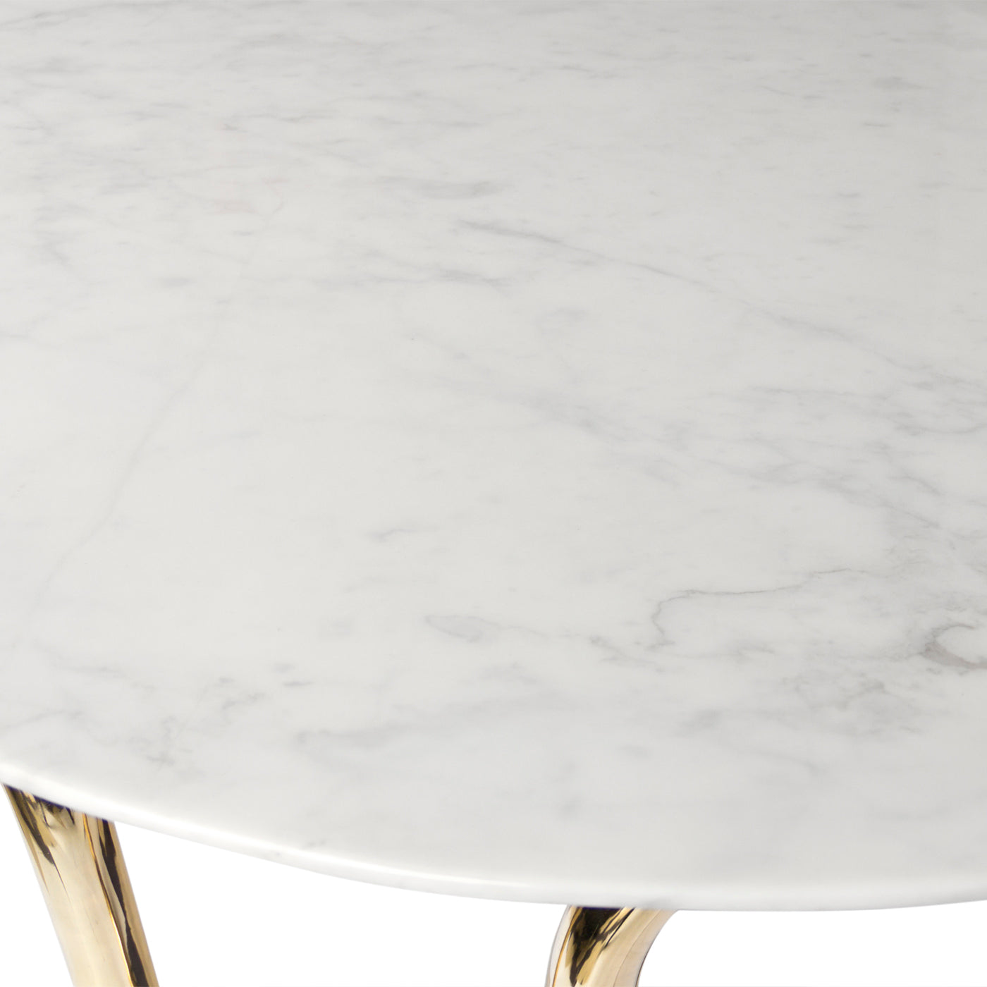scalinatella cocktail table marble top brass pipe base - detail view 2