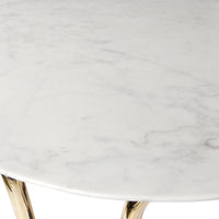 scalinatella cocktail table marble top brass pipe base - detail view 2